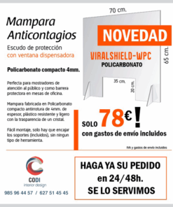Mampara Anticontagios VIRAL SHIELD-WPC covid-19