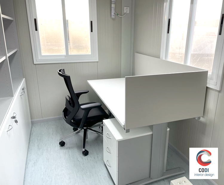 Instalación mobiliario caseta obra en Avilés, por Comercial Integral CODI