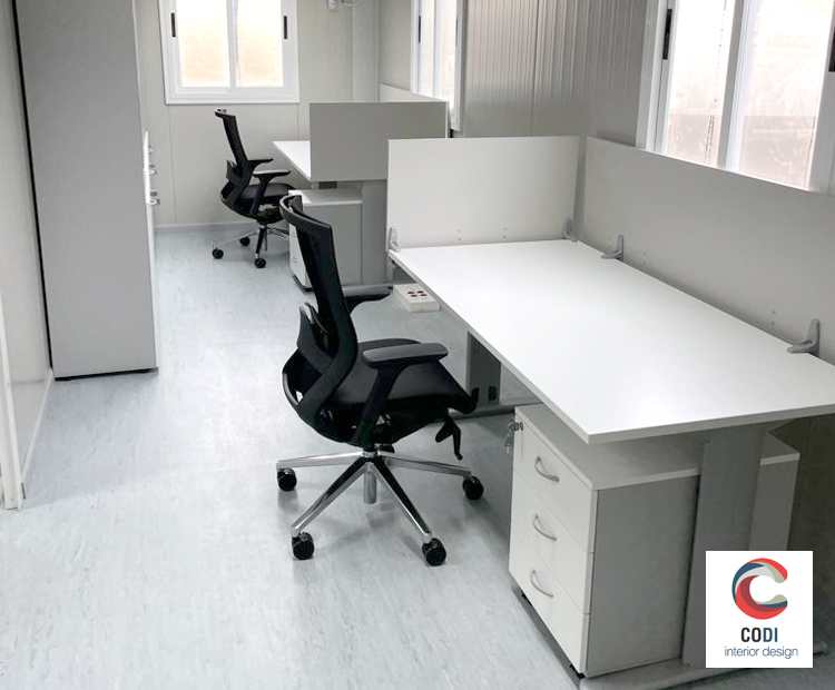 Instalación mobiliario caseta obra en Avilés, por Comercial Integral CODI