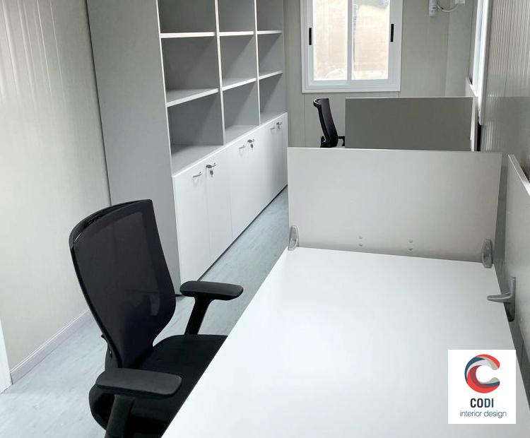 Instalación mobiliario caseta obra en Avilés, por Comercial Integral CODI