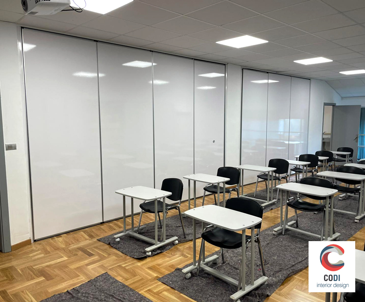Instalación tabique móvil Colegio Gijón por Comercial Integral CODI