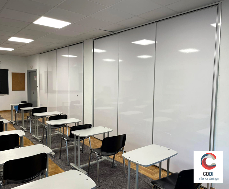 Instalación tabique móvil Colegio Gijón por Comercial Integral CODI